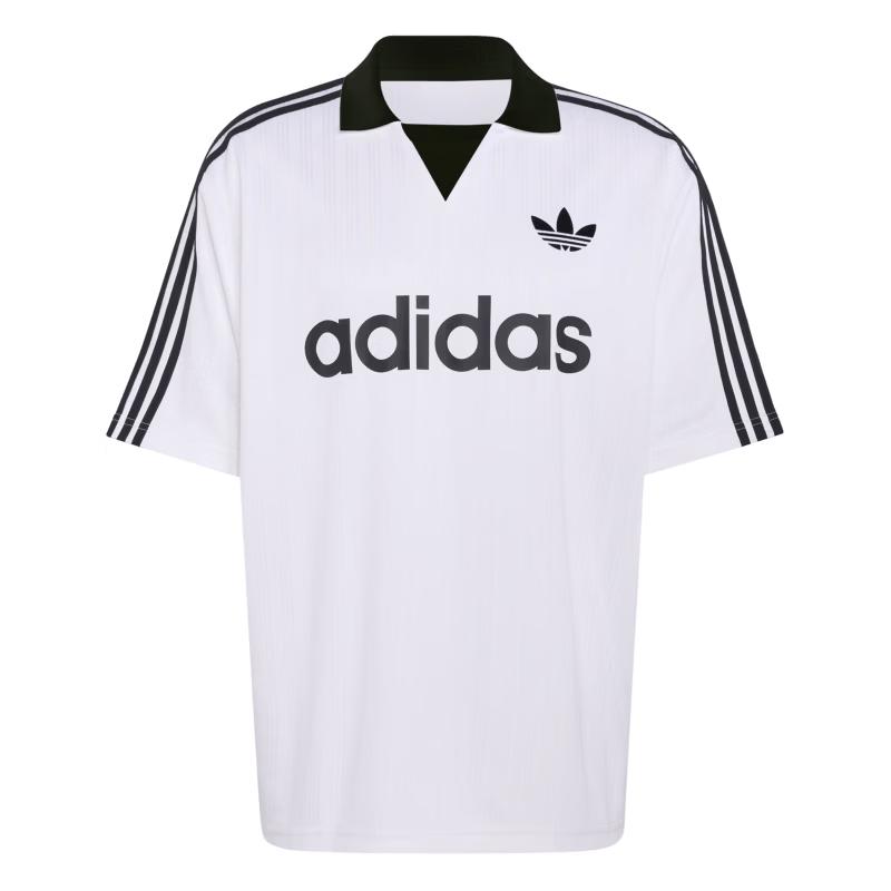 adidas Мужская футболка с коротким рукавом в стиле джерси с тремя полосками