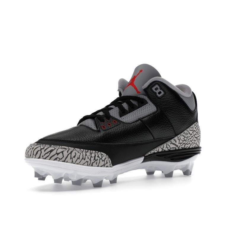 Air Jordan 3 Retro TD Cleat Black Cement Men Sneakers Fire-Red Cement-Grey White FZ8626-001
