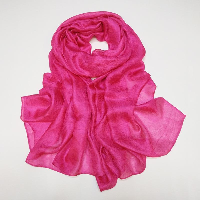 New Scarf Linen Solid Color Imitation Silk Soft Bag Head Shawl Scarf One Piece