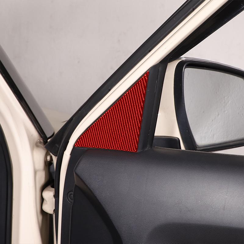 Для Kia Soul AM 2009-2013 мягкое углеродное волокно, внутренняя треугольная панель передней стойки автомобиля, накладка на рамку, наклейка на автомобиль