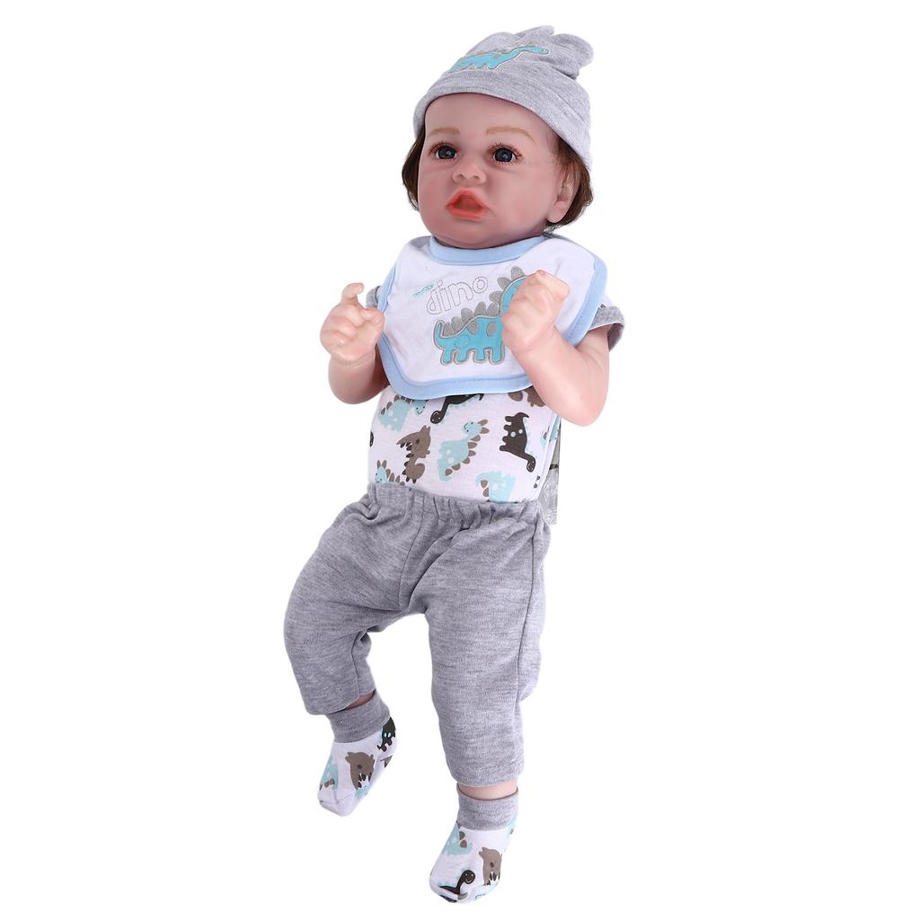 Reborn Infant Doll 22 Inch Vinyl Lifelike Newborn Baby Doll with Pacifier Toy Gift Decoration for