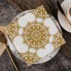Disposable Party Napkin Double Layer 20 Pieces/Pack Gold Pattern