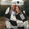 60x80 Inch Extra Large Blanket - Super Soft Cozy Retro Geometric Pattern Throw, Black & White Monochrome Design