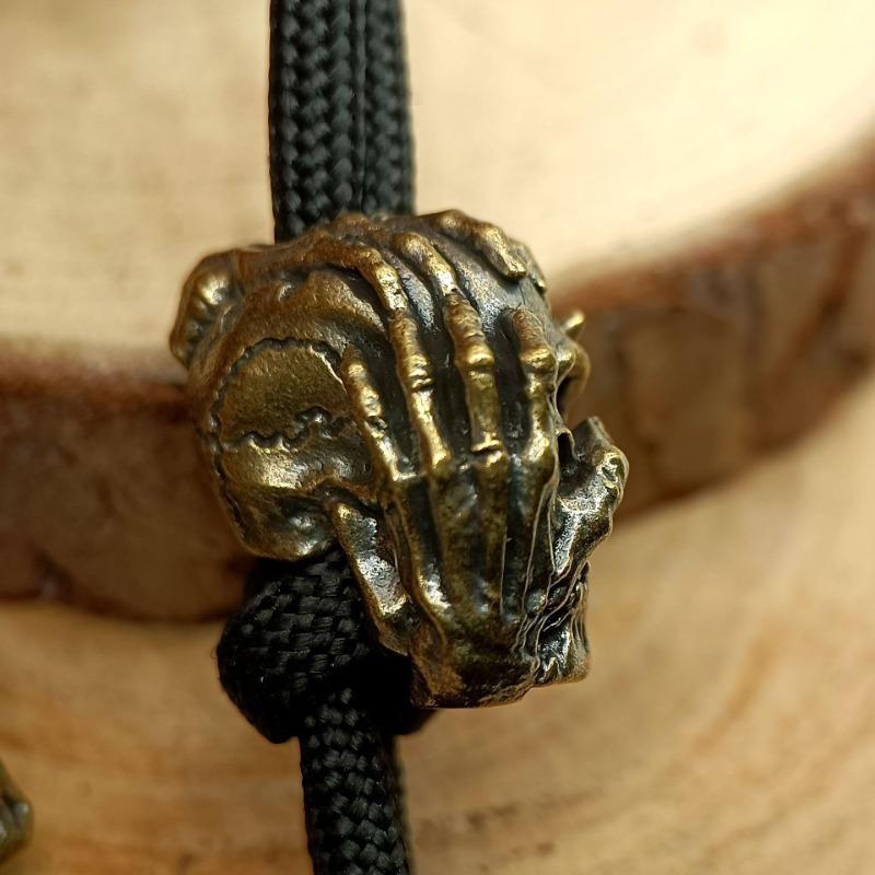 Outdoors Tool Brass Three Handed Skull Knife Beads Lanyard Pendant Backpack Bracelet Necklace Keychain DIY Accessories