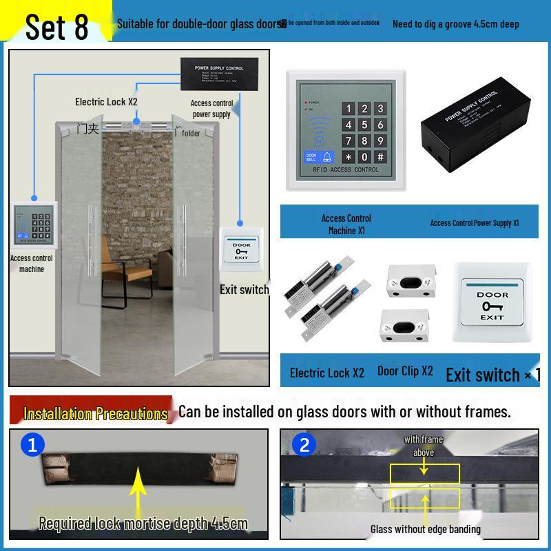 Password-Activated Access Control System with Card Reader & Electromagnetic Glass Door Lock
