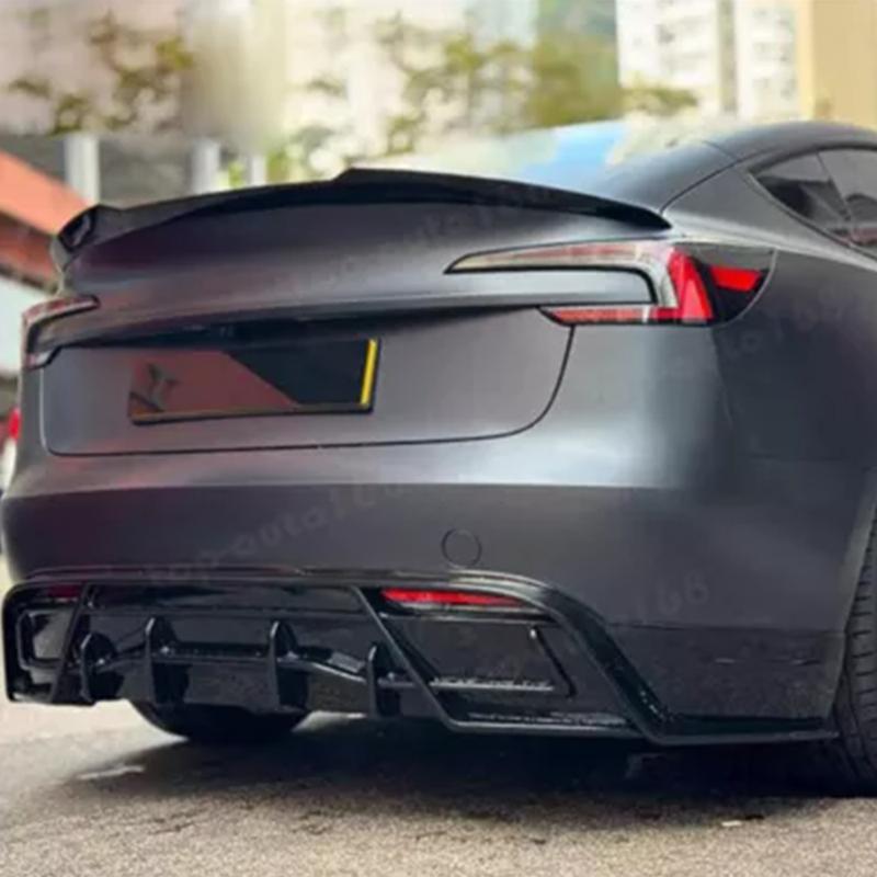 ModelY Spoiler Rear Door Tail Trunk Wing ABS Carbon Fiber Look For Tesla Model 3/Y 17-24 Accessories Model3 Highland 2025+ HOT