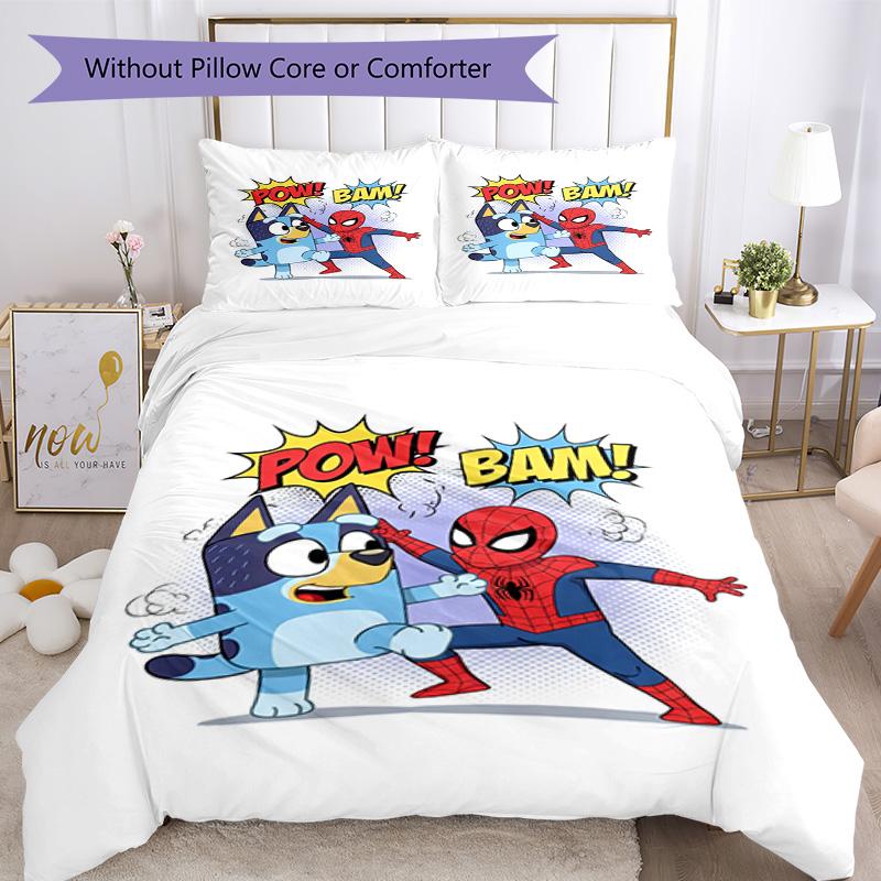 Bluey Bedding Set Breathable Duvet Cover with Pillowcases Decorative Bed Linen for Bedroom Home Decoration Birthday Gift