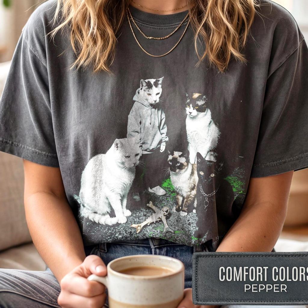 funny cat meme t-shirt cat mom t-shirt alternative cat t-shirt Comfort Colors® Smoke Cat T-Shirt Cat Photo T-Shirt graphic cat meme t-shirt