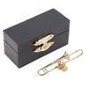 Mini Unique Gold Plating Musical Instrument Brooch Gift Decoration with Box(trombone)