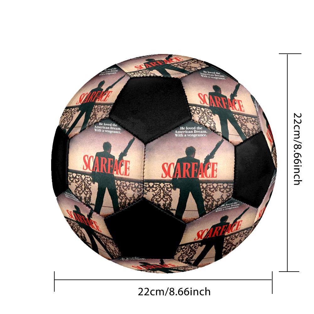 Scarface Indoor Soccer Ball Colorful Machine Stitched PVC Size 5 Team Training Competition Ready Durable High-Bounce Cool Sports Gift