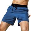 Men Summer Shorts Elastic Waist Adjustable Drawstring Beach Shorts with Pockets Double Layer Work Gym Athletic Shorts
