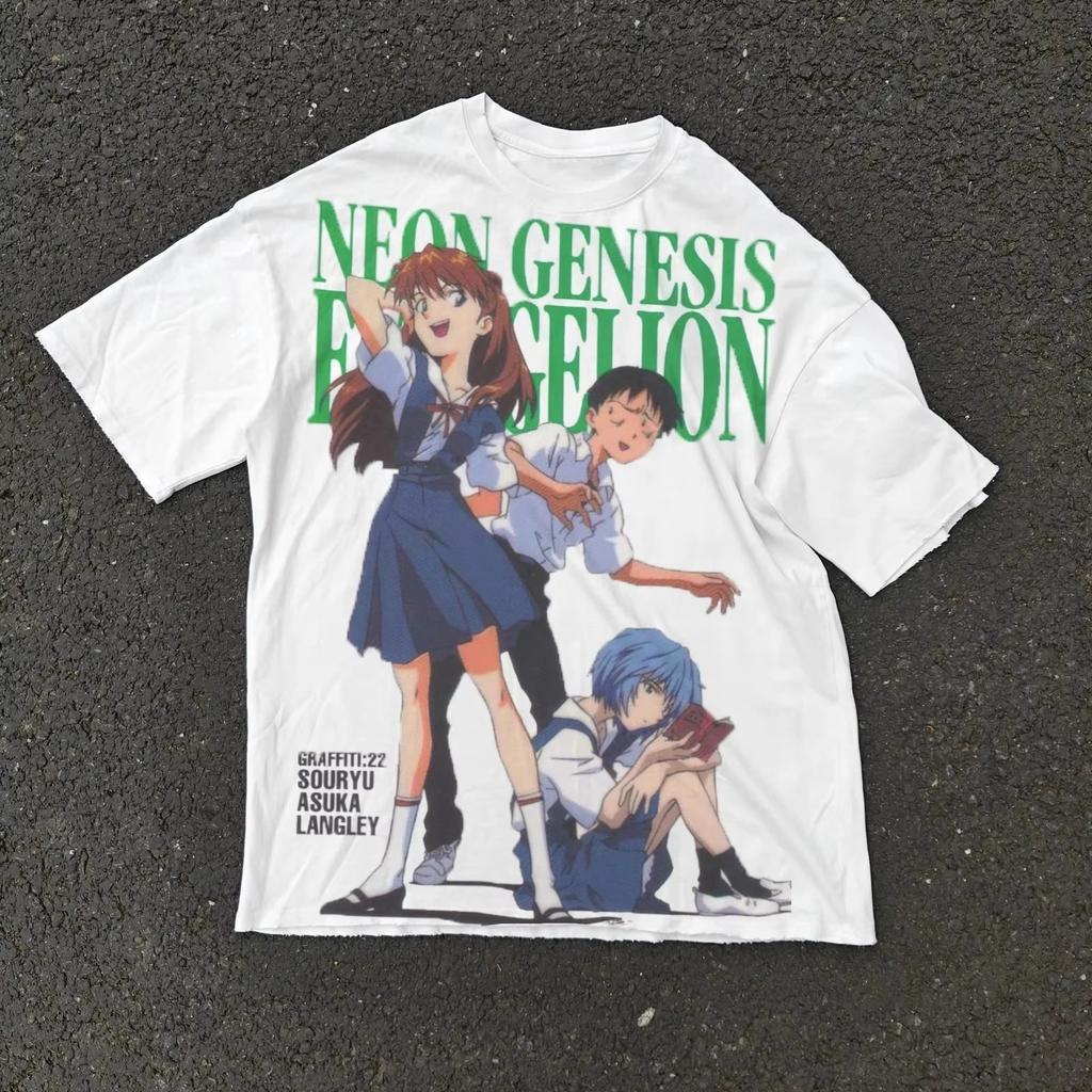 Neon Genesis Evangelion Аянами Рей Аска Классический Стиль Футболка с коротким рукавом 2026 Лето Мужская Женская Хлопковая Футболка Топы