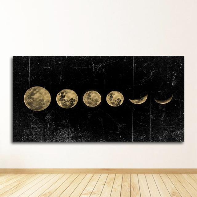 Длинный баннер с принтом «Вселенная», художественная живопись, домашний декор, большой размер, настенное художественное изображение «Затмение Луны», минималистичный холст, постер