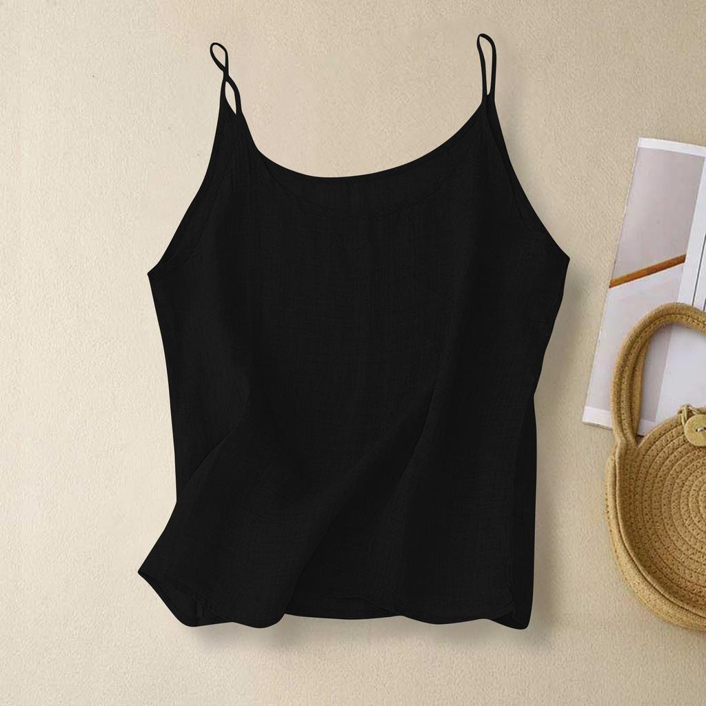 Женский топ-комбинезон без рукавов с основой из хлопка и льна