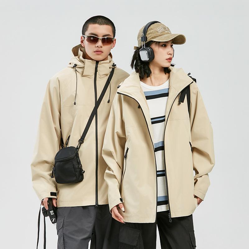 Куртка для активного отдыха для мужчин и женщин, осенняя, новая тенденция, модная, с капюшоном, ветрозащитная, водонепроницаемая, парный костюм для альпинизма