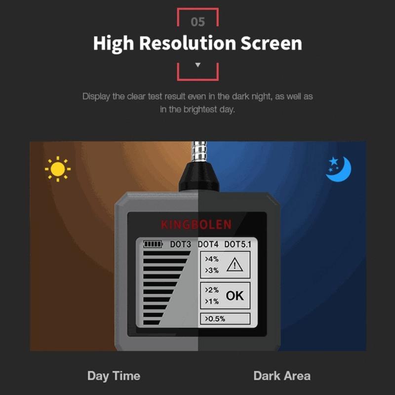 Точная проверка качества масла Универсальный тестер тормозной жидкости Автомобильный диагностический инструмент Цифровой тестер Инструмент для тестирования DOT3 DOT4 DOT5.1