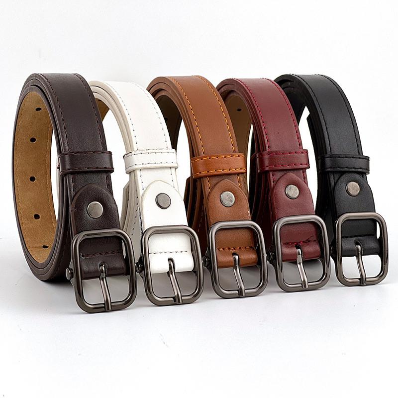 Minimalist Ladies Leather Waist Belt With Alloy Pin Buckle For Office And Daily Use