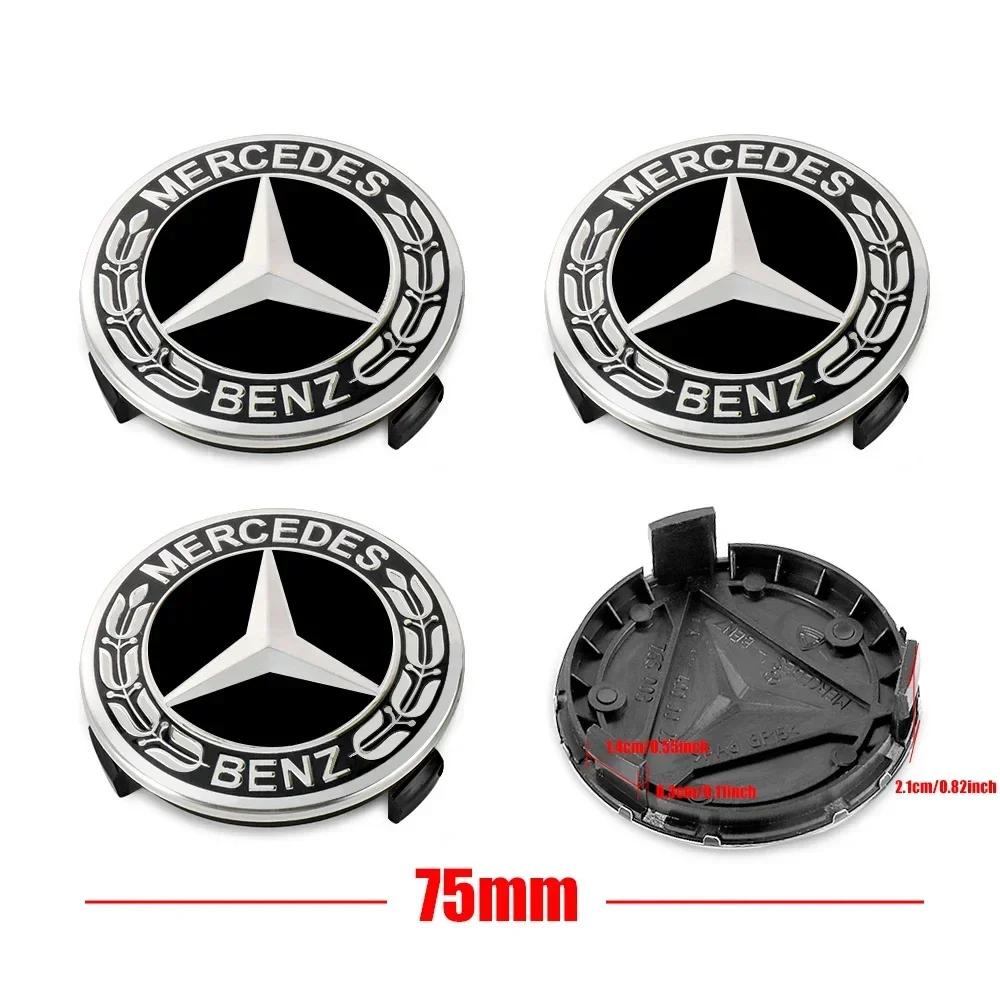 Car Sticker 2026 New For Benz Auto 75mm Wheel Center Hub Cap Badge Decoration Accessories for Mercedes Benz Maybach W204 W205 W2