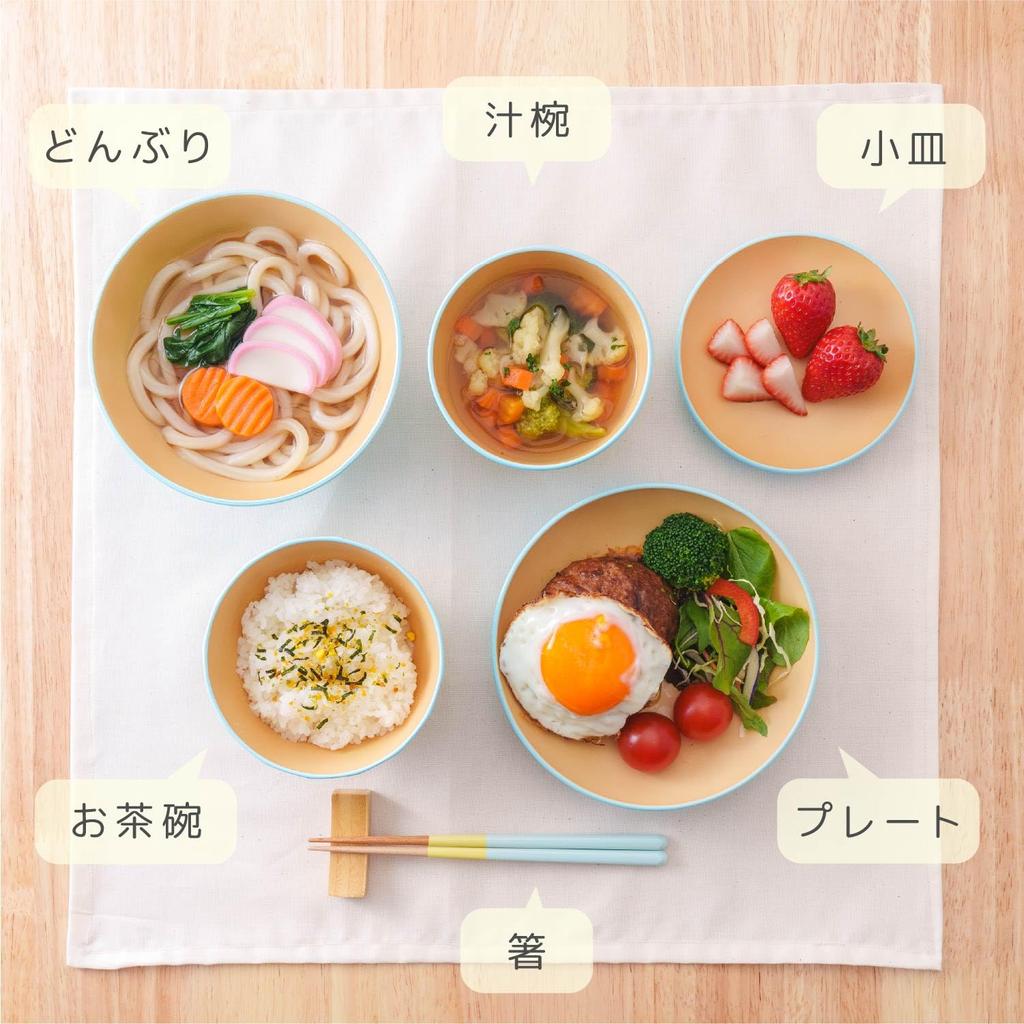 Asahi Koyo Tableware 6 Piece Blue Made In Dishwasher Microwave Tableware Series That Can Be Used As a Set Home Children's Set, Set, Gift, Japan, Safe,