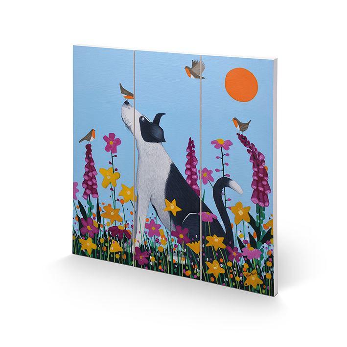 Ailsa Black Bestie To The Birdies Square Wood Print