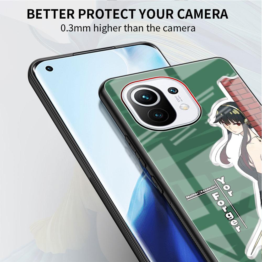 Glass Case For Xiaomi Redmi 11 10 8 Pro 9S K40 9C 9 9A Mi Poco X3 NFC X4 GT 11 Lite 11T 9T Phone Fundas Anime Spy Family Forger