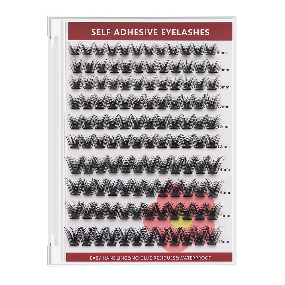Large-capacity self-adhesive false eyelash set, mixed lengths, various styles, no glue needed, long-lasting waterproof and sweatproof