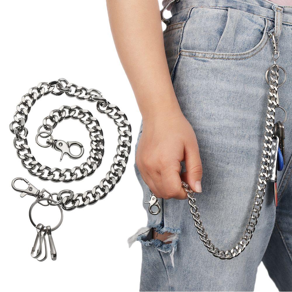 Metal Punk Rock Key Chains Clip Wallet Chain Belt Thick chain  Pant Jean Keychain  Biker Link