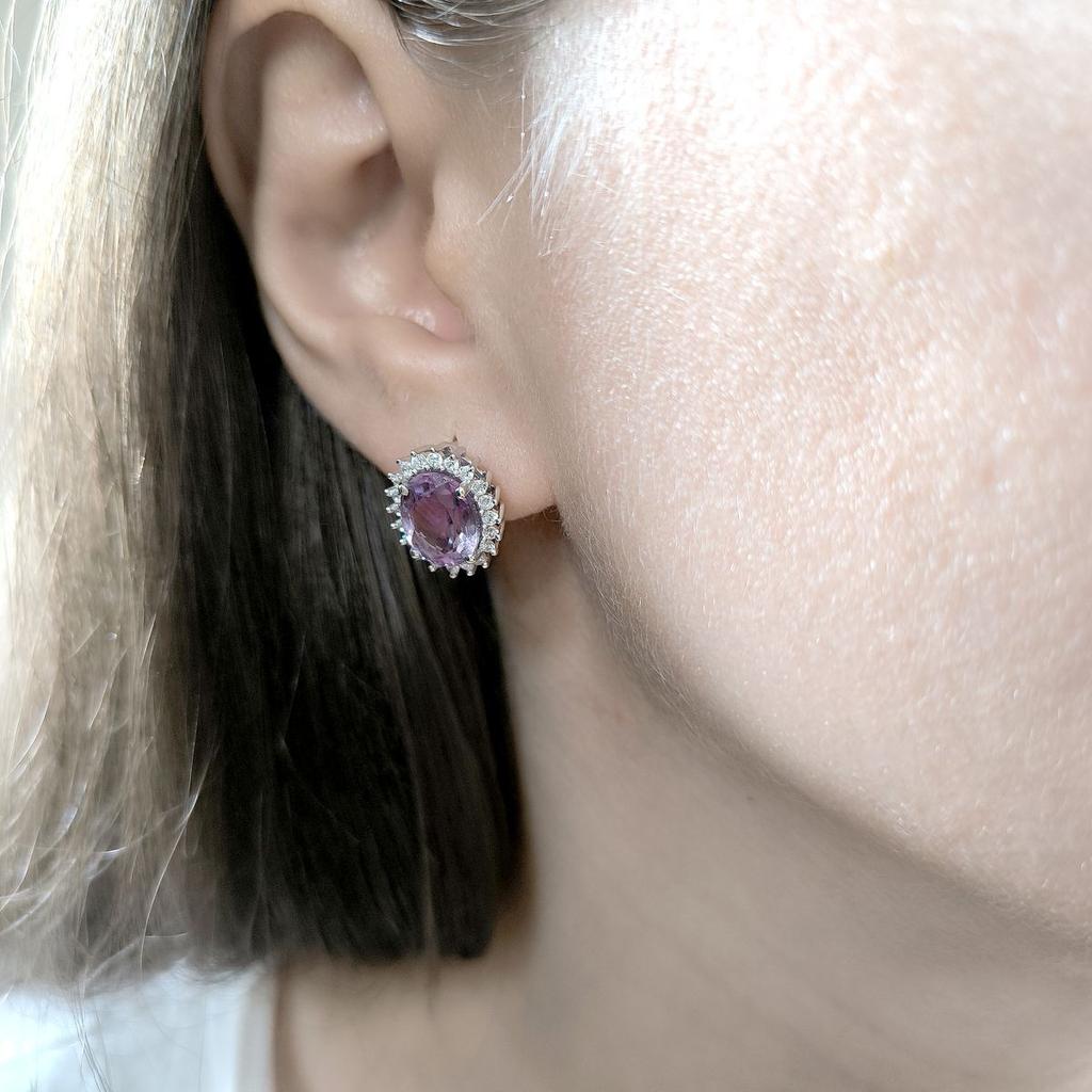 Silver Earrings with Natural Amethyst 5.712ct (2163282)