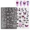 Butterfly Nails Stamp Templates French Tip Nails Stamping Plates Manicure Template Tool Flowers Nails Stencil Stamp