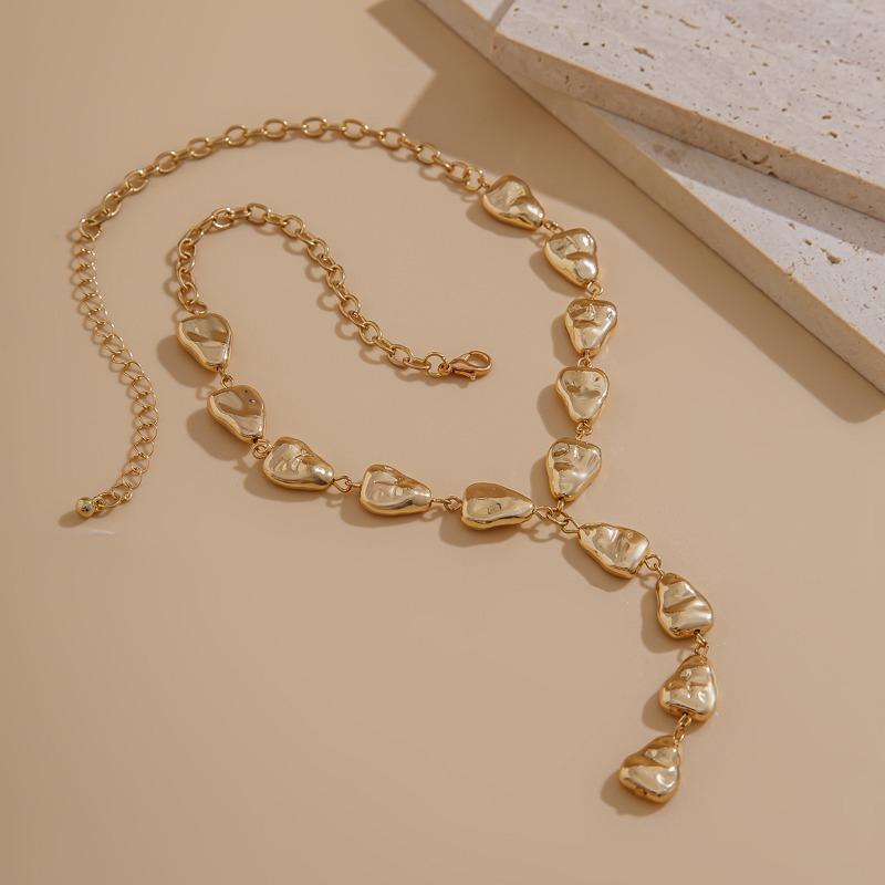 Irregular Baroque CCB Beaded Y-shaped Clavicle Chains Women Necklace Water Drop Beads Pendant Necklace for Girls Fashion Jewelry