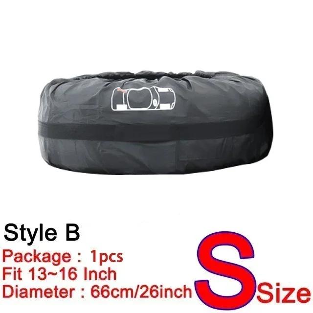 AD Universal 4Pcs Spare Tire Cover Case Polyester Car Tyre Storage Bags Automobile Tyre Accessories Auto Vehicle Wheel Protector