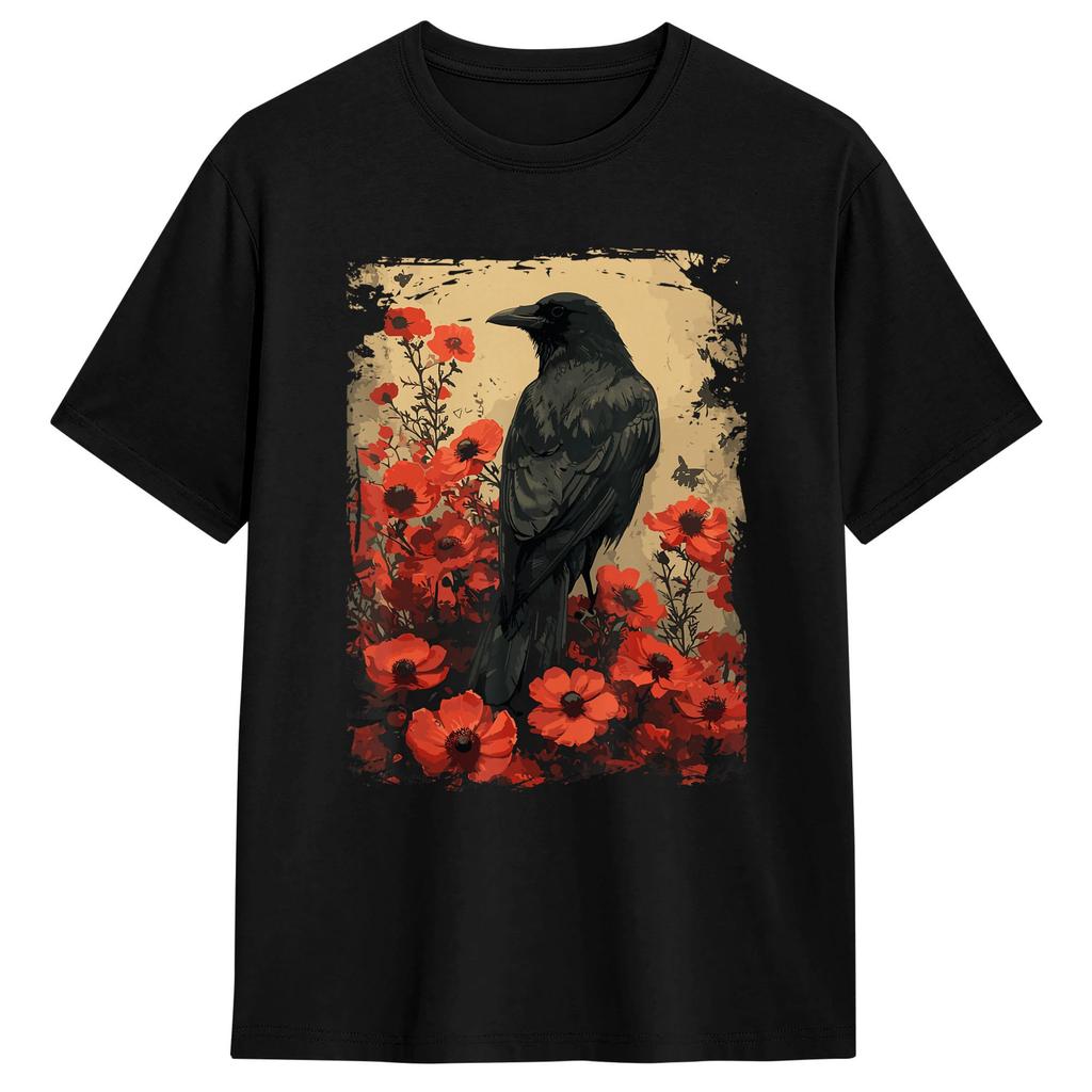Hello Darkness My Old Friend Crow Lover T-Shirt Summer Harajuku T-Shirts Cotton O-Neck 4XL 5XL 6XL Tees Short Sleeve Tshirt