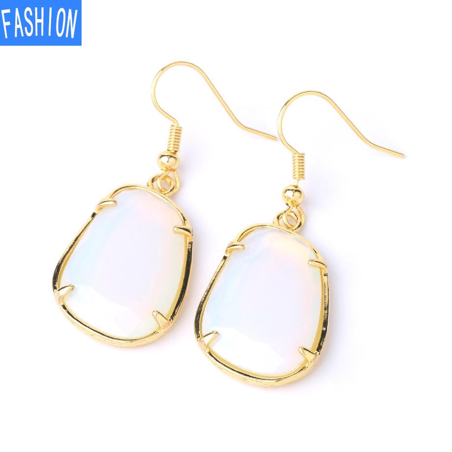 Геометрические серьги с натуральными кристаллами, комплект когтей, золотые серьги с подвесками в форме орлов