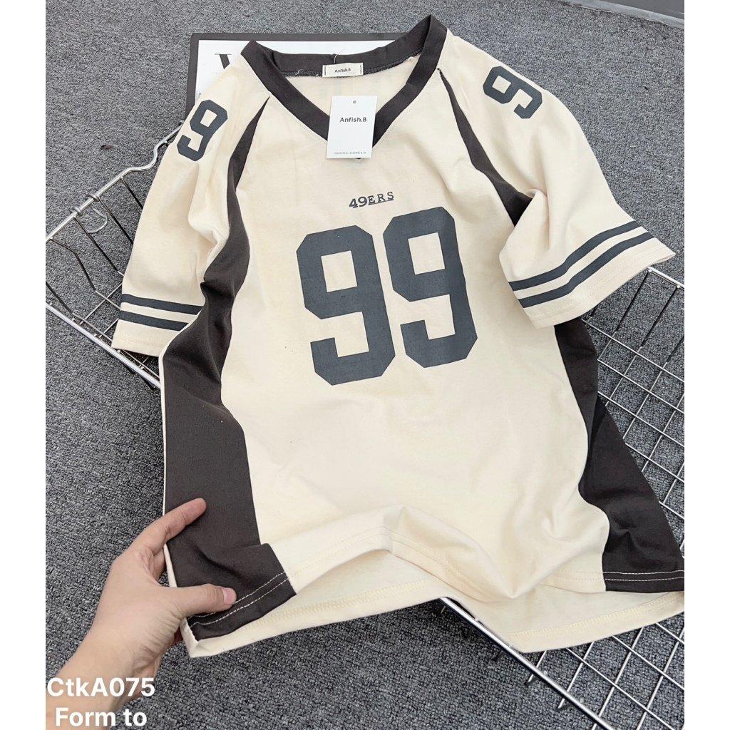 Мужская и женская футболка без рукавов номер 99 корейский стиль хлопок воротник широкий унисекс супер красивый тренд