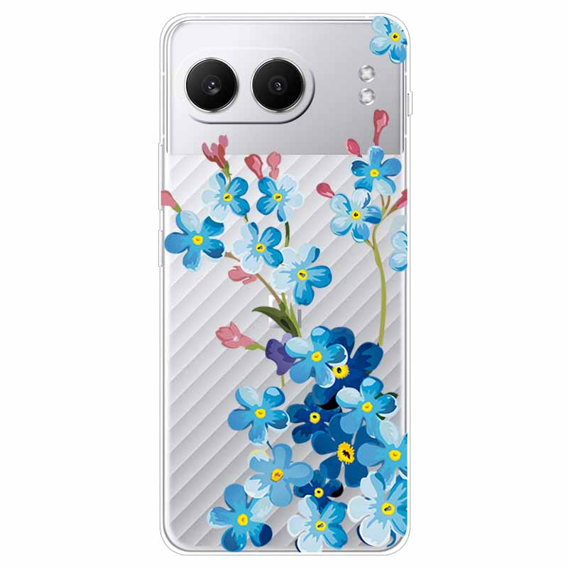 Чехол для Oneplus Nord 4 6,74'' Цветы Прозрачный ТПУ Силикон Funda Capa для Oneplus Nord 4 Nord4 5G Мягкие Чехлы Сумки