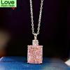 100 %925 Sterling Silver 10 *12mm Pink High Carbon Diamond Pendant Necklace For Women Sparkling Wedding Party Fine Jewelry