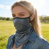 Защита от солнца Быстросохнущая ткань Ледяной шелк Защита для лица с эластичными ушными петлями Треугольный шарф Удлиненный бафф для лица