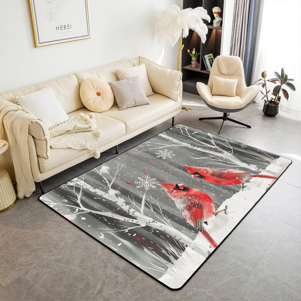 Christmas Tree Area Rug for Kids Merry Xmas Living Room Rugs Rustic Farmhouse Decorative Carpet Girls Boys Teens Adult Bedroom