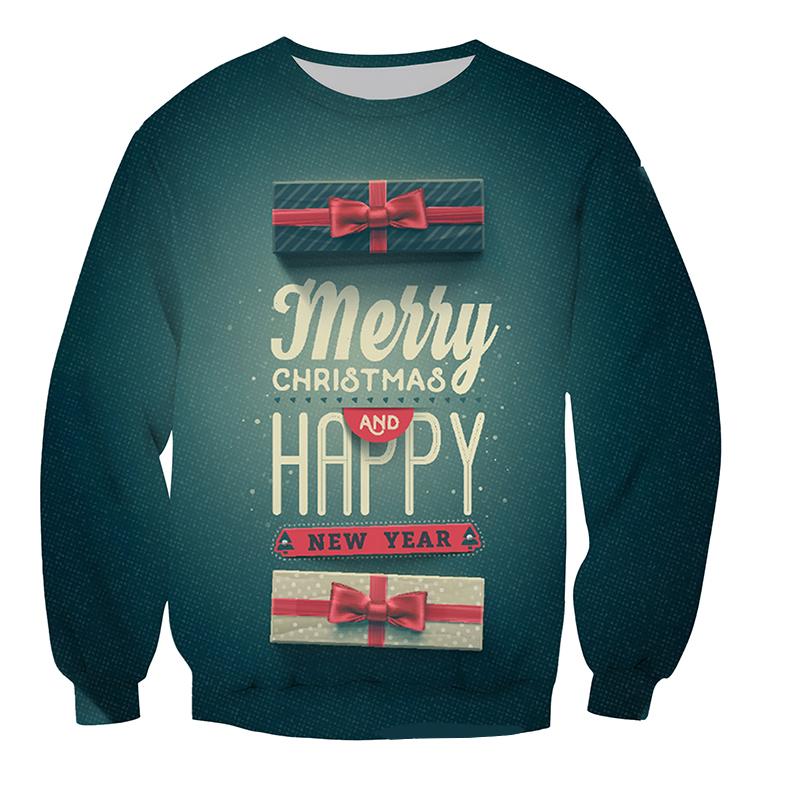 2023 Рождество Хэллоуин узор повседневный свитер с длинными рукавами модный спортивный свитер с круглым вырезом