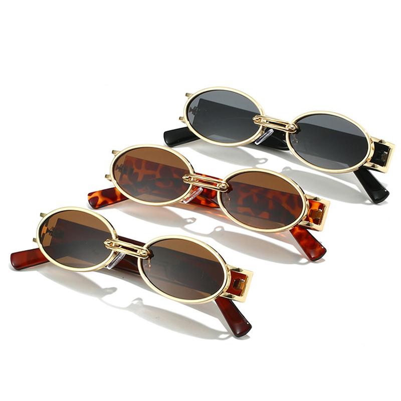 Fashion Punk Square Sunglasses Women Luxury Brand Small Frame Sun Glasses Female Oval Metal Mirror Sun Glasses