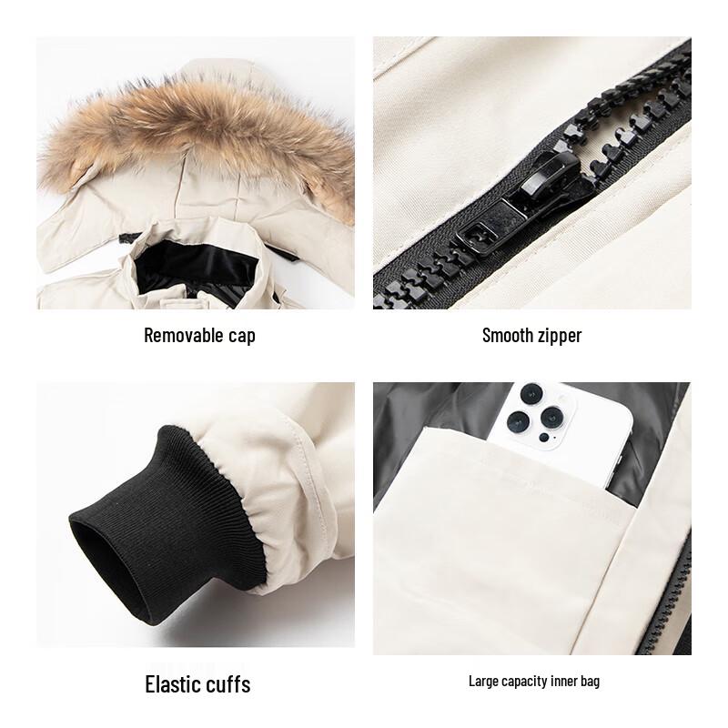 Мужская утепленная зимняя куртка с капюшоном и меховым воротником от JEANSWEST