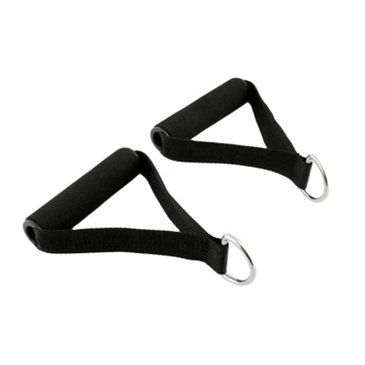 Upgraded Gym Cable Handles Nylon Webbing Resistance Band Rubber Foam Handle Fitness Accessories