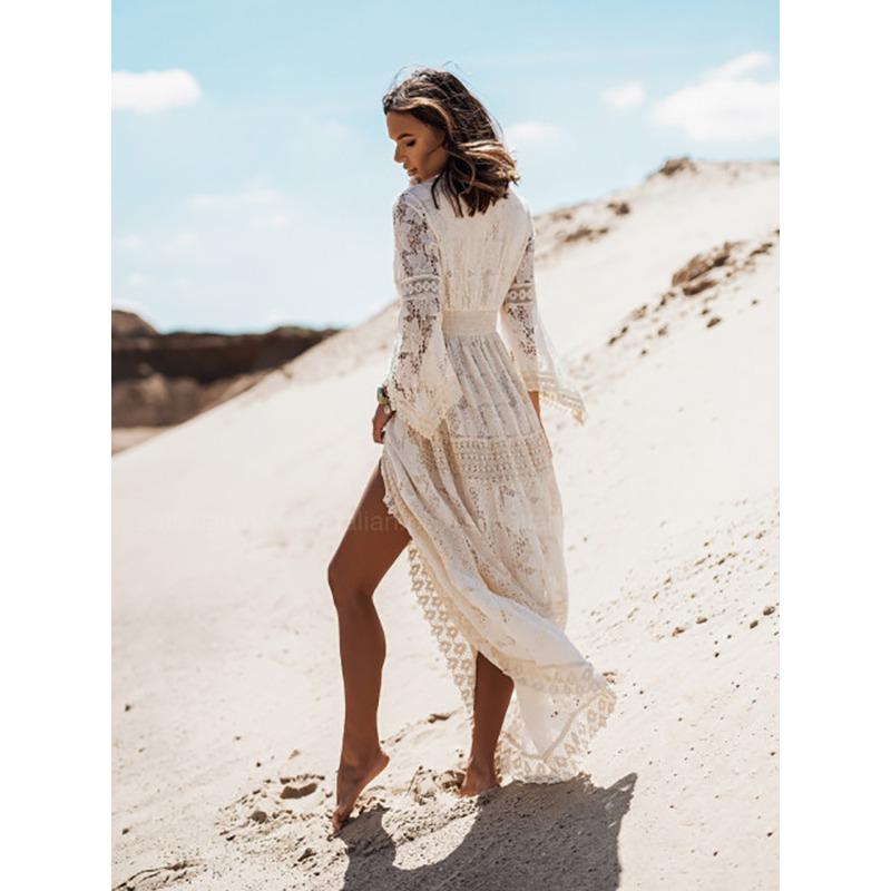 Женские летние винтажные кружевные повседневные праздничные пляжные длинные платья с бахромой