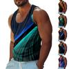 Mens Summer Surf Beach Tank Top Casual Breathable Sleeveless Top Loose Print Tank Top
