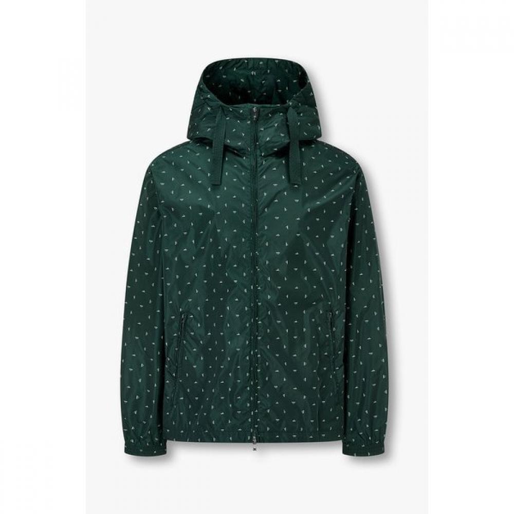 Emporio Armani Men S Eagle Pattern Nylon Hooded Jacket 26 S S A516110030
