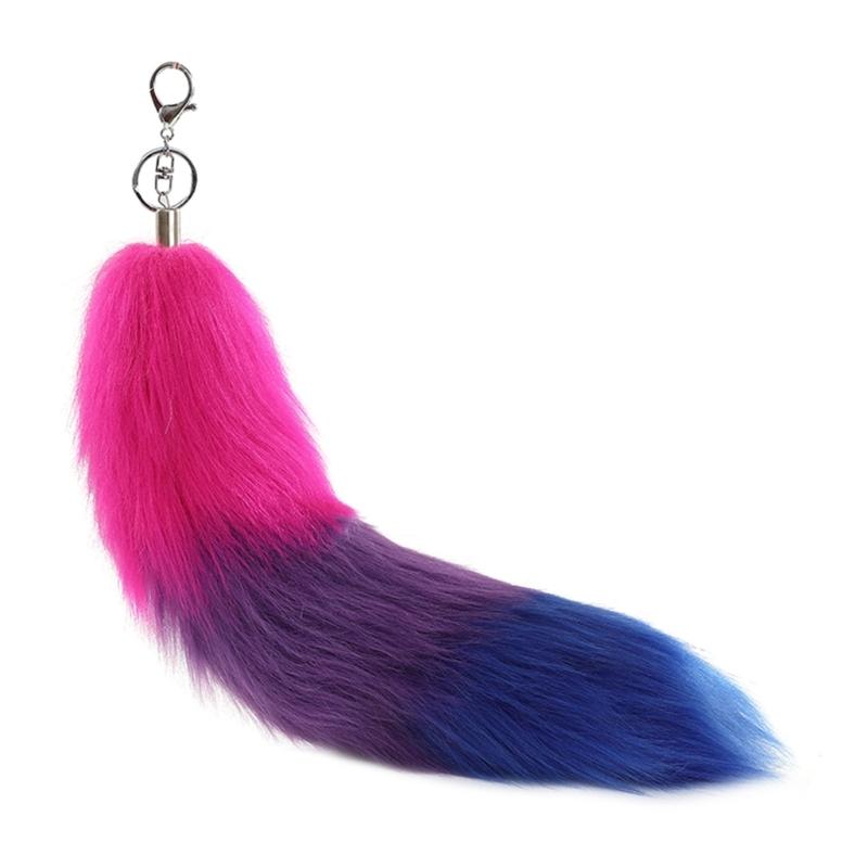 Faux Furs Foxes Tail Keychain Cosplays Toy Handbag Accessorie Bag Keyring Hook Pendant Charm Furs Car Keychain Gifts