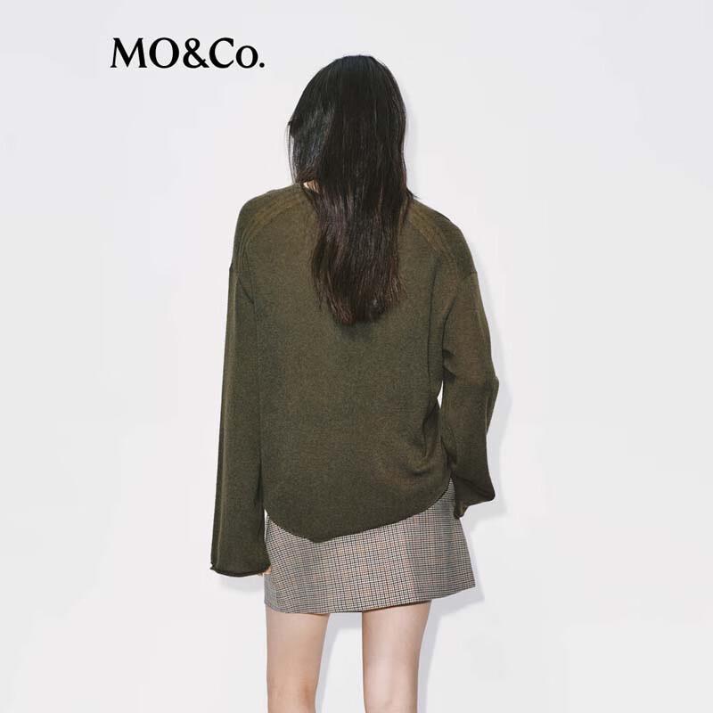 MO&Co. Women's Relaxed Fit Rolled-Edge Knit Sweater