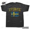 Funny Vintage Sverige Sweden Flag T Shirts Cotton Streetwear Short Sleeve Birthday Gifts Summer Casual Style T-shirt  Clothing