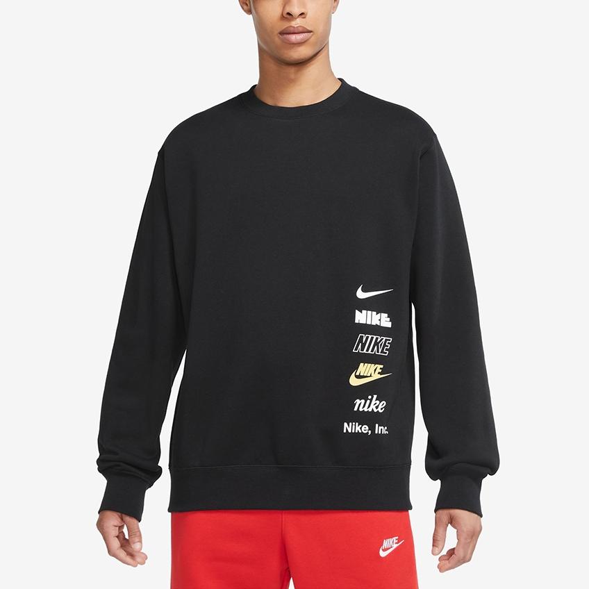 Nike Флисовый спортивный повседневный свитер с круглым вырезом, мужской свитер, черный DX0782-010