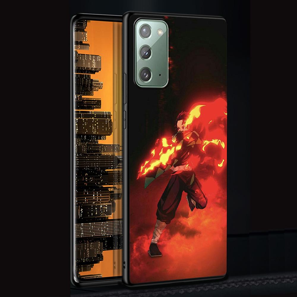 Чехол «Убийца демонов» для Samsung Galaxy Note 20 Ultra 10 Lite 9 8 A53 A52 A12 S22 S21 FE S20 Plus, черный силиконовый чехол для телефона в стиле аниме